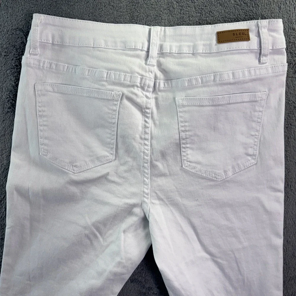 Bleu White Flare‎ Leg Raw Hem Jeans Womens 10P Petite BWP1550 Stretch Denim